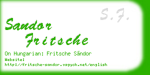 sandor fritsche business card